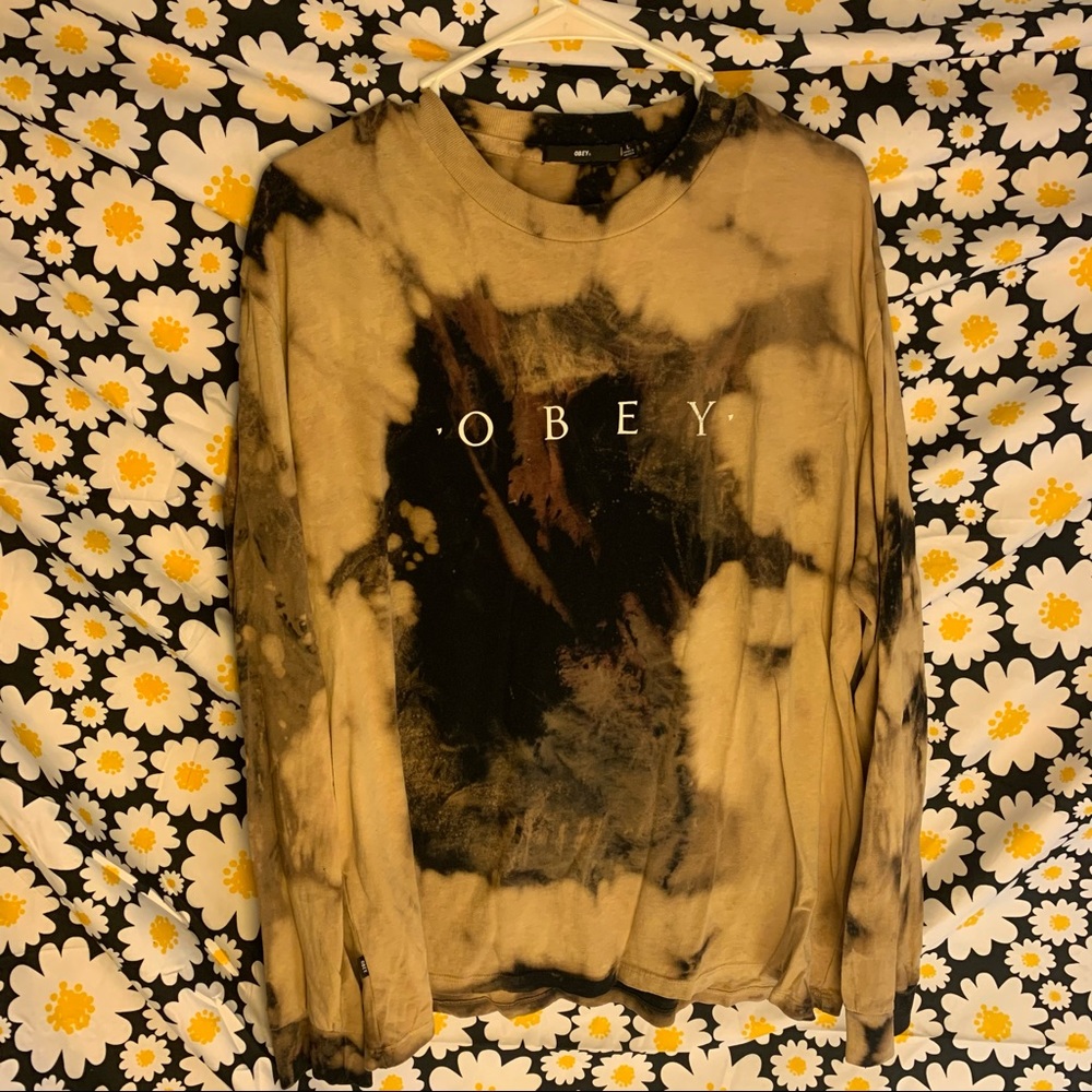 Obey tye dye long sleeved shirt